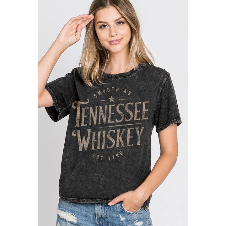 HRTandLUV - Wholesale Screen Printed T-Shirt - Women's - TENNESSEE WHISKEY MINERAL GRAPHIC TOP