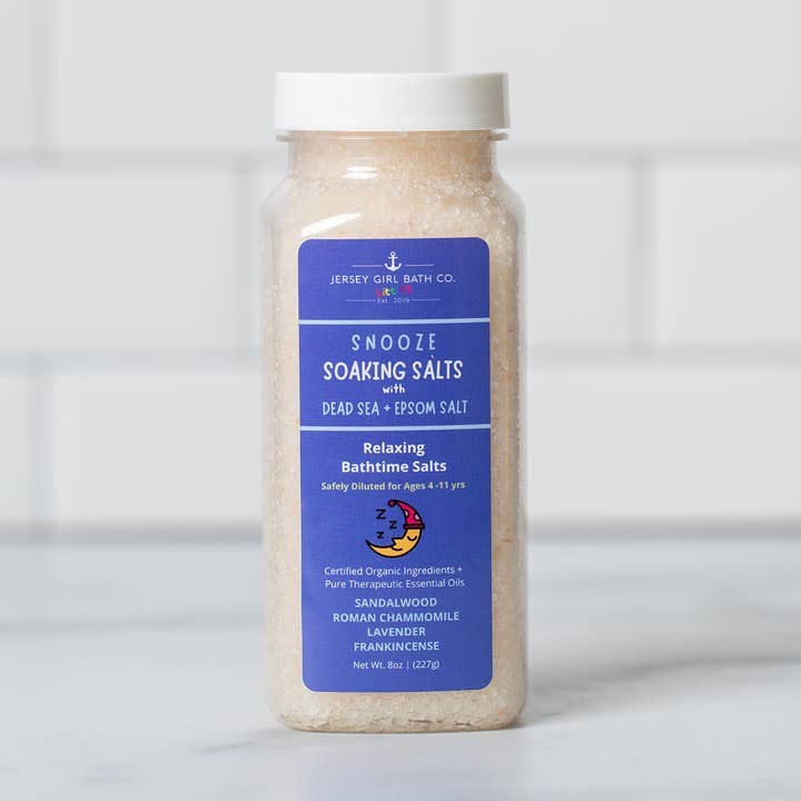 Sels de trempage Snooze Littles pour la vente par Jersey Girl Bath Co.