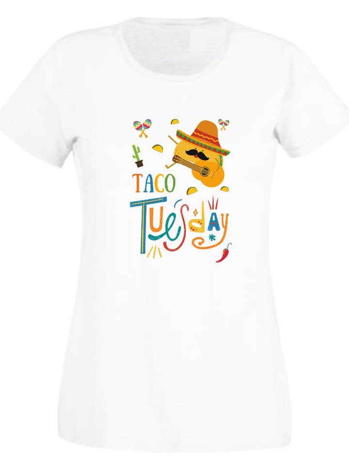 Second Ave - Maglietta bianca divertente Taco Tuesday per la vendita all'ingrosso da parte di Second Ave Gift Company