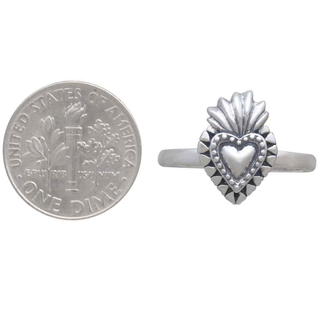Nina Designs – Großhandel Band/Stapelring – Flaming Heart Ring aus Sterlingsilber2