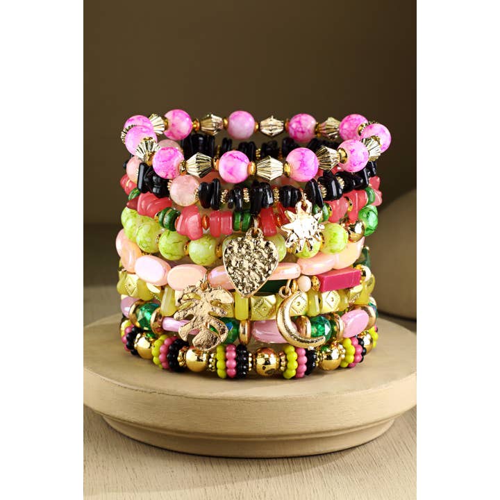 9-Layered BOHO Stretch India Bracelet for wholesale on Faire2