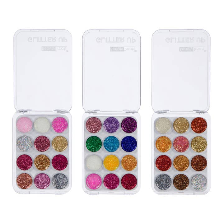 PINEAPPLE Beauty - Wholesale Eyeshadow Palette - Beauty Treats 741 Glitter Up 12 Color Glitter Palette - 24pc3