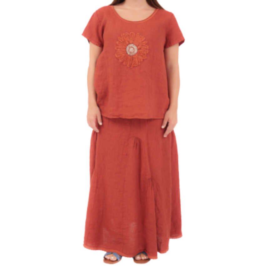 VeraMay - Wholesale Shirt - Women's - 6715 Chili Vera May Italian Linen Top0