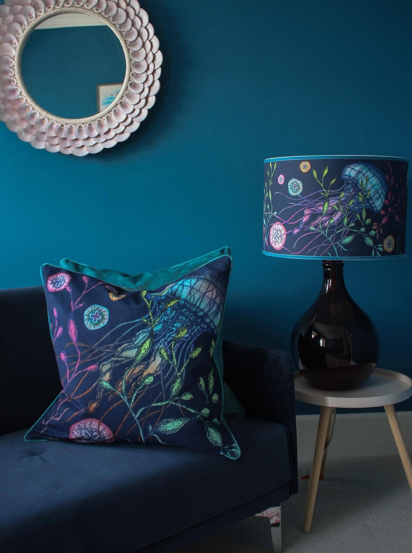 Flåde Marineblå Kløfter Rev Lampeskærm for engroshandel på Faire3