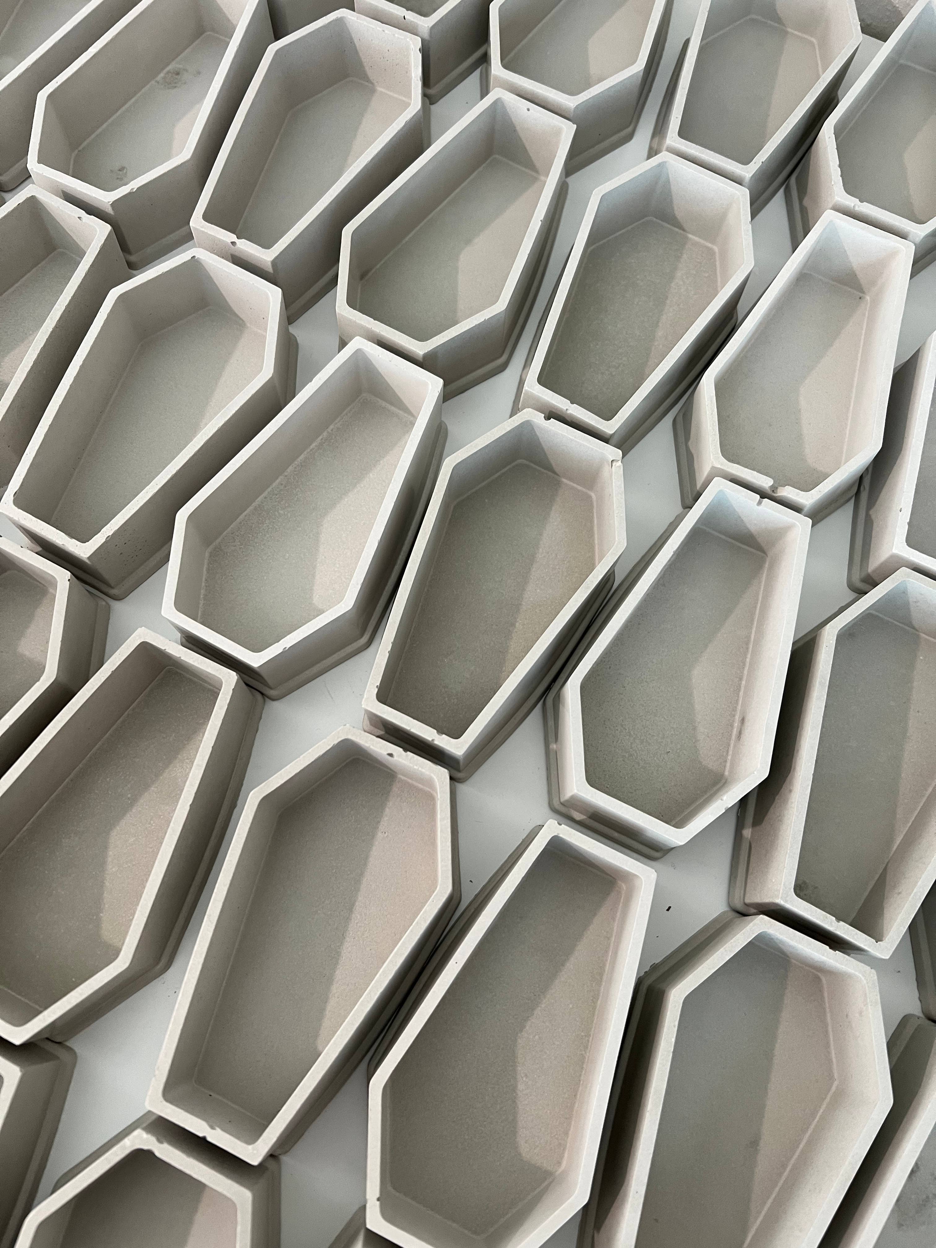 The Herban House LLC - Wholesale Candle Holder - Coffin Concrete Vessels - Empty2