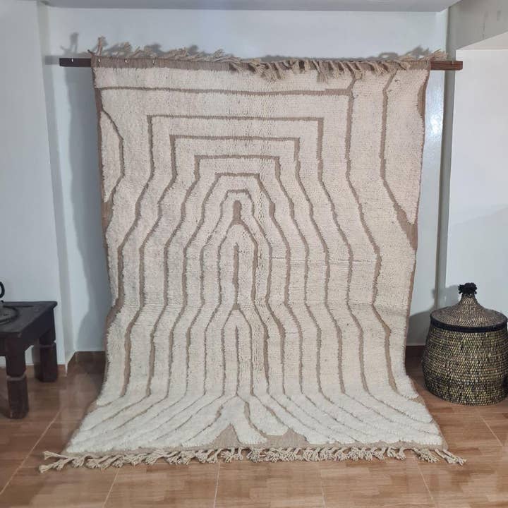 Authentic Hand-Knotted Berber Rug – High-Pile, 100% Wool 127 for wholesale by Maroccarpets Poufs and pillows wholesale +31648976894