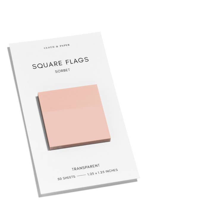 Cloth & Paper - Wholesale Bookmark - Square Transparent Page Flags59