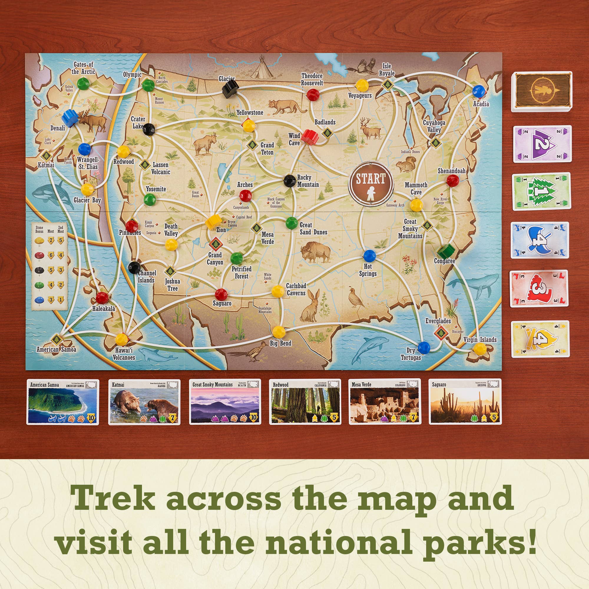 Underdog Games - Wholesale Board Game - Trekking the National Parks (3rd Edition)1