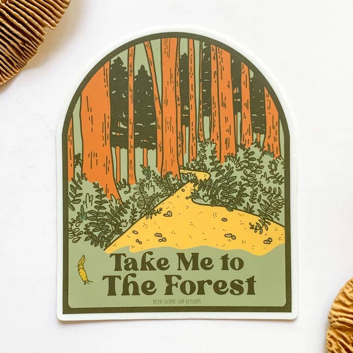 Take Me The Forest Sticker for wholesale by Bean Horse Car Designs