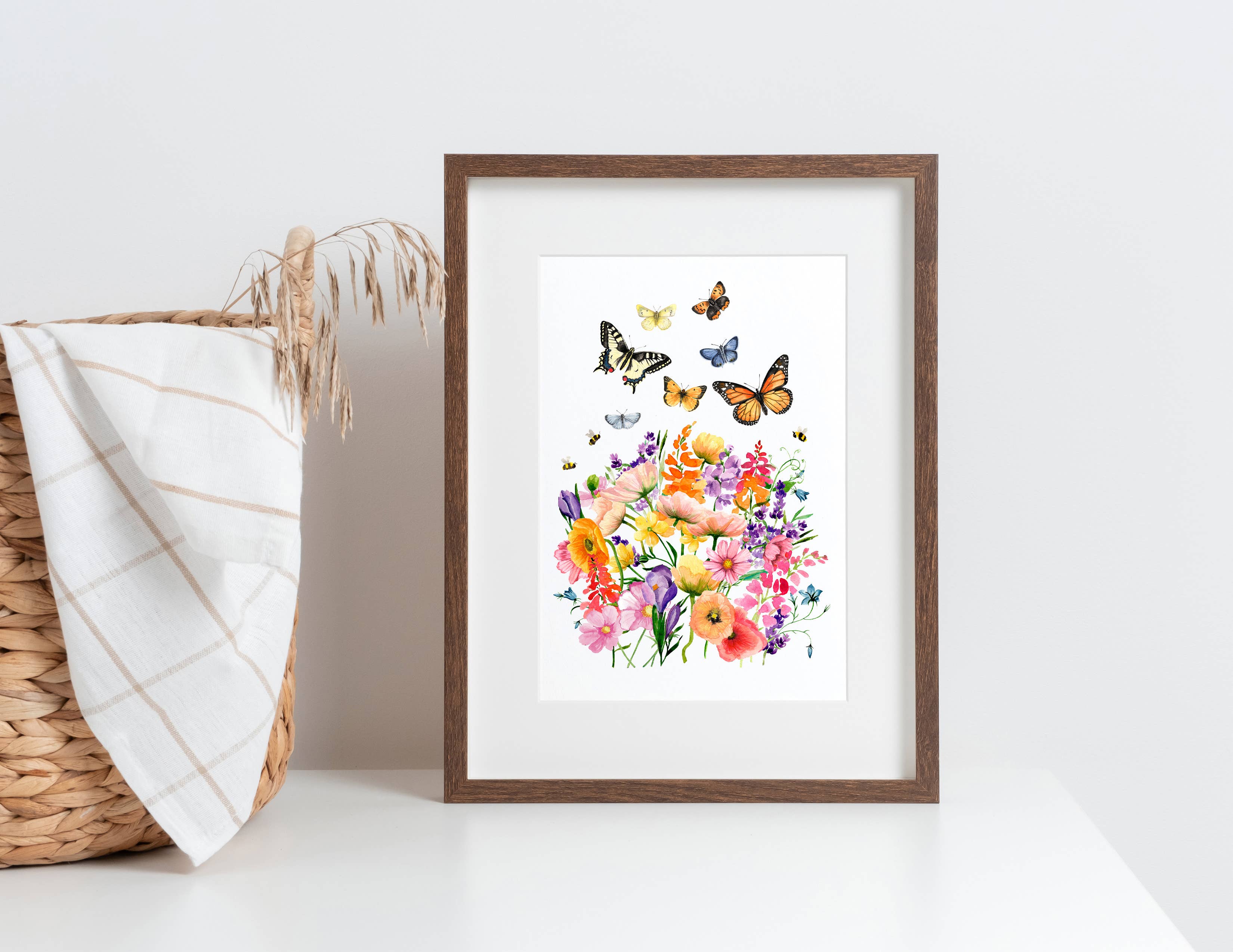 NorthHouse Creative Co. - Wholesale Art Print - Butterfly Florals Watercolor Painting Art Prints1