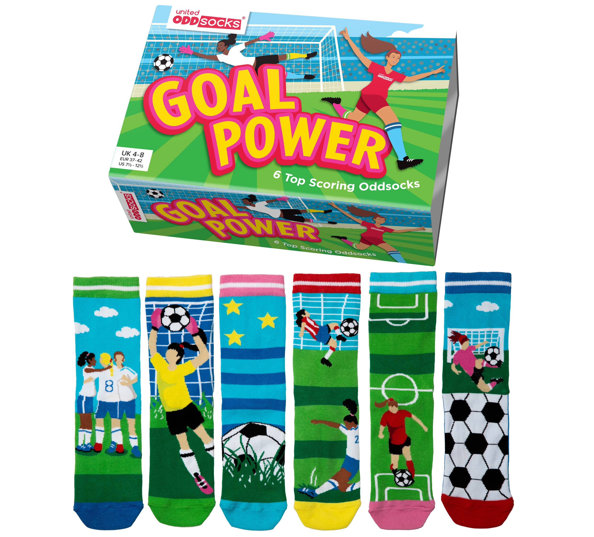 Sock Academy - Wholesale Socks – Unisex - GOAL POWER | 6 Odd Socks Gift Box - United Oddsocks