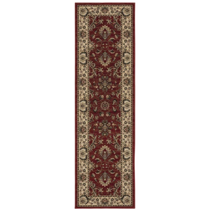 HomeRoots - Wholesale Area Rug - 8' Red And Ivory Oriental Runner Rug