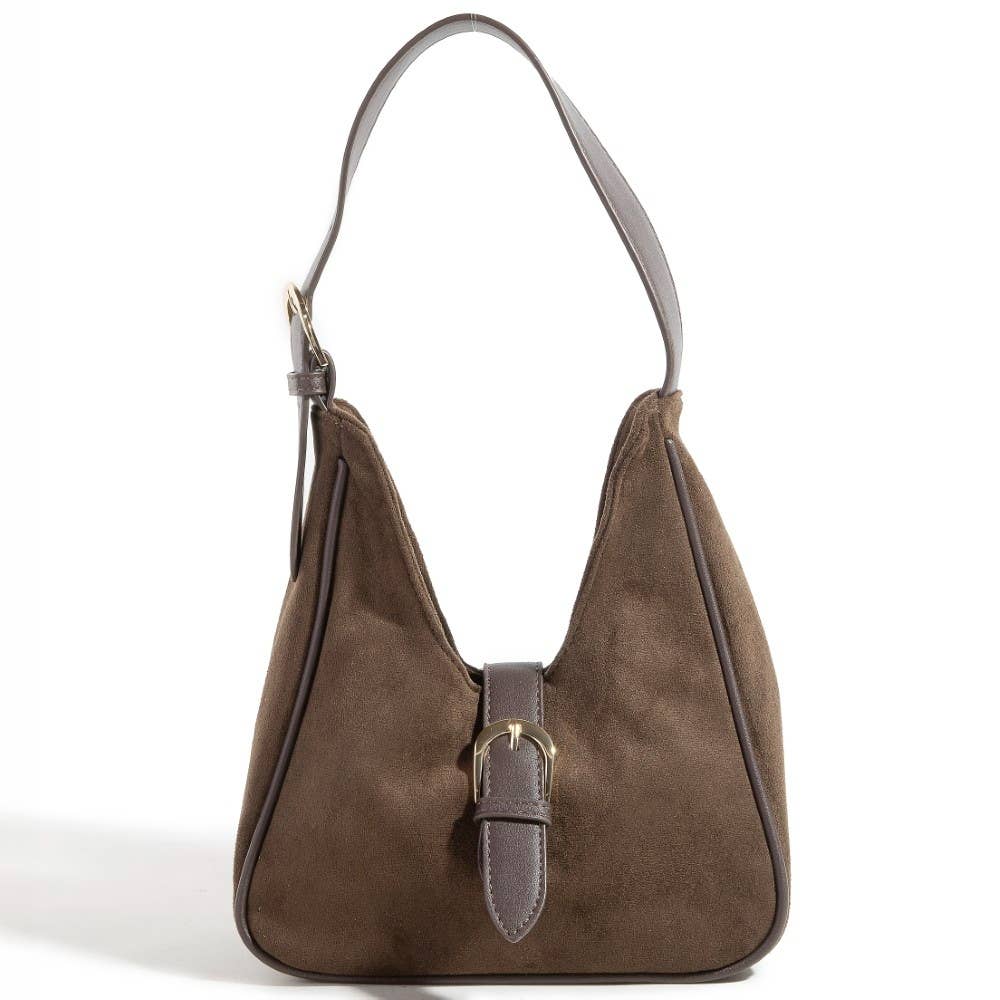 Collections by Fame Accessories – Engroshandel Crossbodytaske - Dame – Taske i ruskind med spænde-accent6