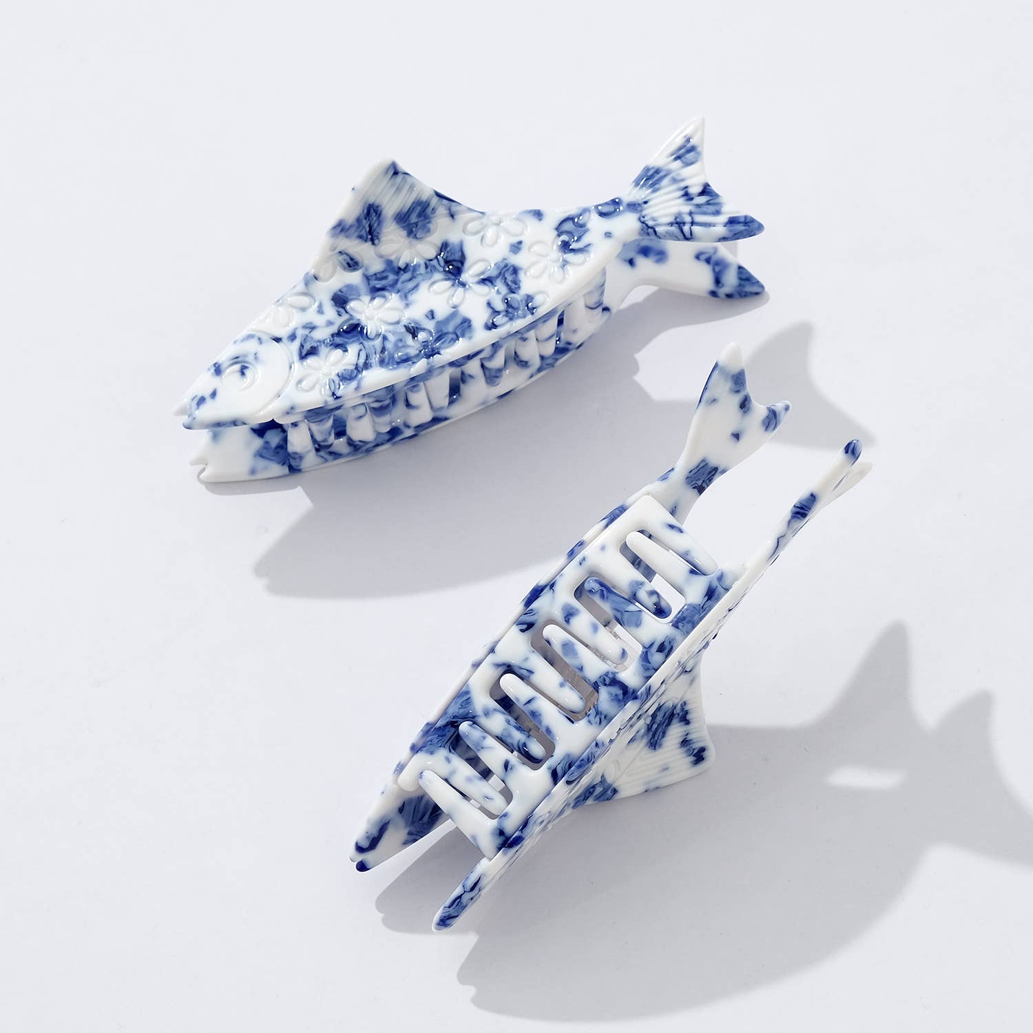 Adorro – wholesale Hårklämma - Dam – Kustblå Blommig Fiskkloklämma7