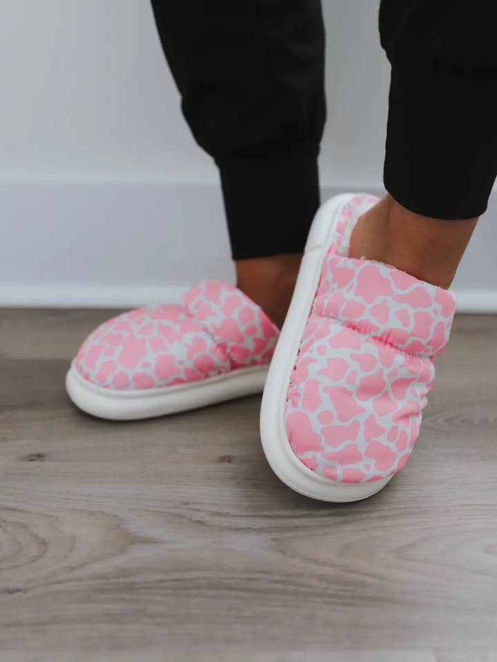 The Front Porch Label - Wholesale Slippers - Women's - Pink Cowhide Slippers1