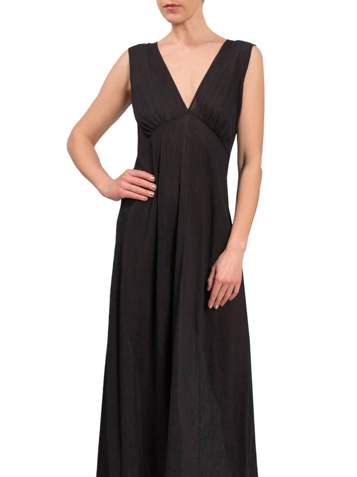 Camicia da notte estiva Amelia - Cotone nuvola nera per la vendita all'ingrosso da parte di Everyday Ritual