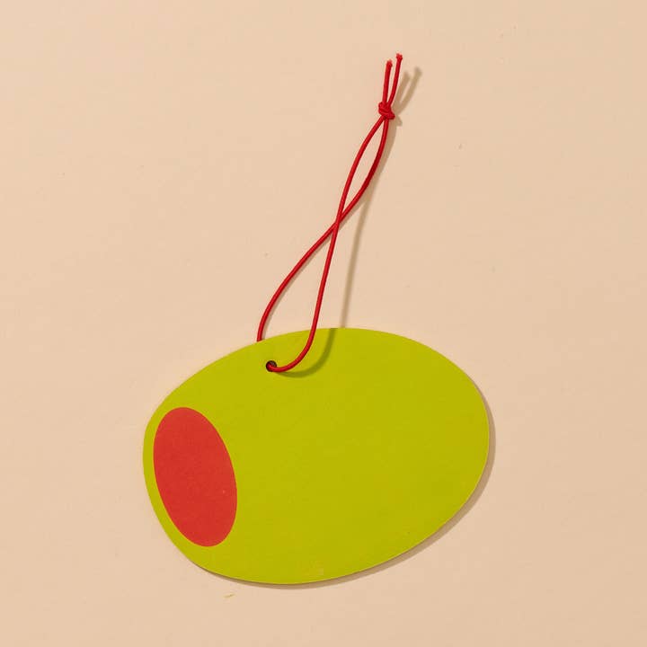 Olive Air Freshener - Candy Scent - Foodie, Snack, Martini, Grocery - Stocking stuffer, Holiday, Gift Guide for wholesale by And Here We Are
