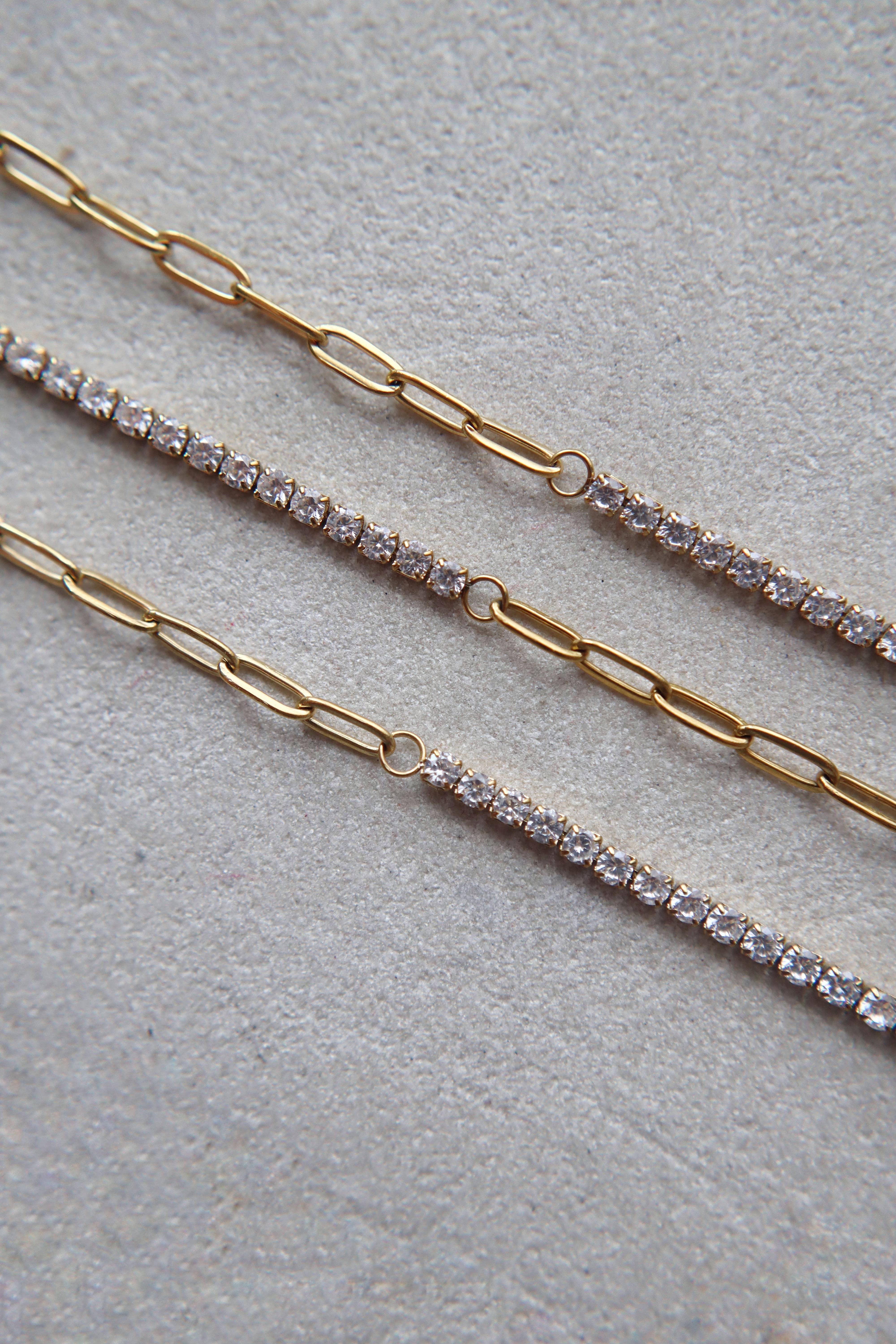 JESSA Jewelry - Wholesale Link & Chain Necklace - Celine Necklace | CZ Paperclip Necklace2