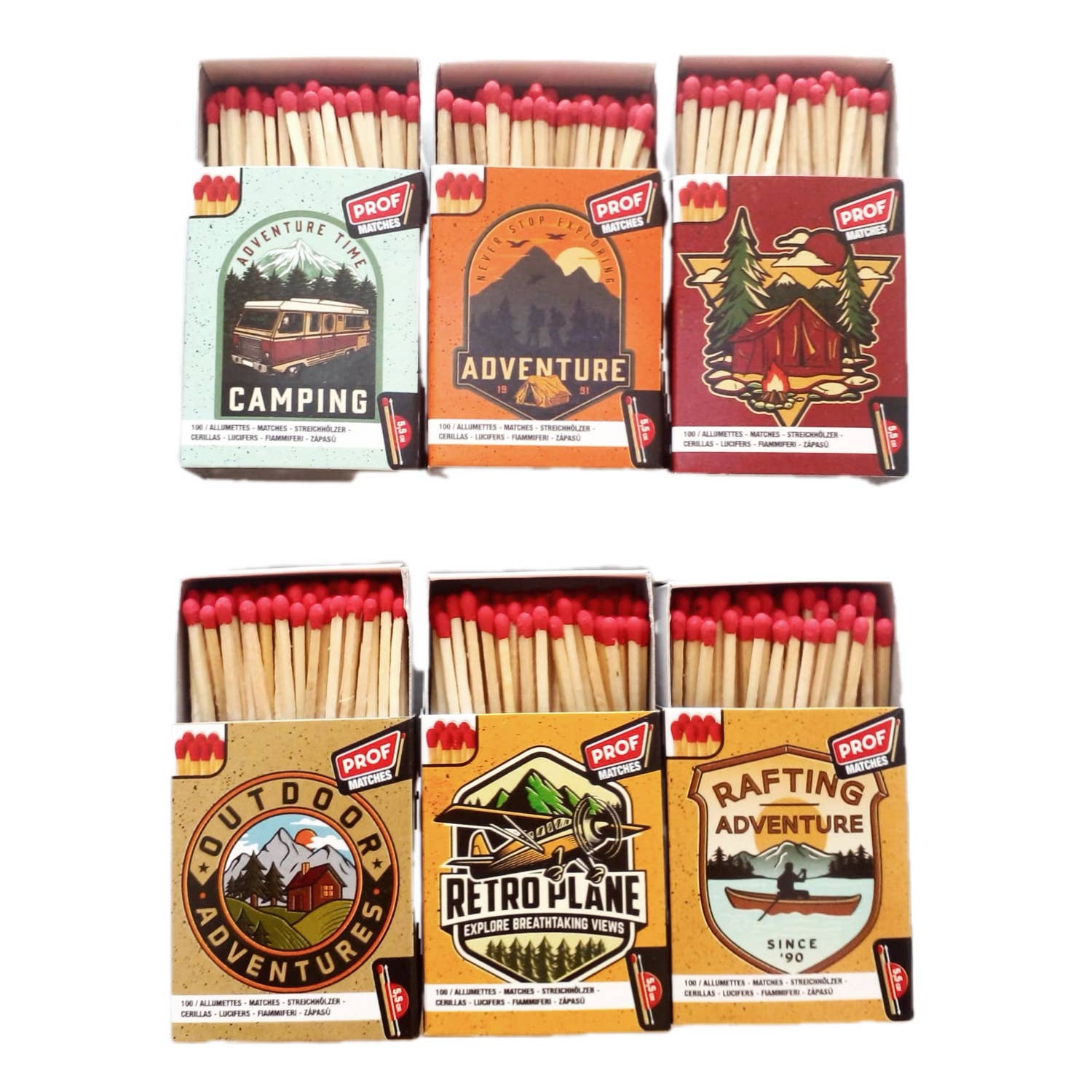 PROF - Wholesale Matches - Set of 3 boxes of 100 matches 55 mm PROF CHEF1