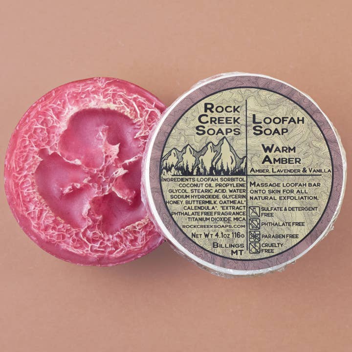 Warm Amber Loofah Soap | Lavender, Amber & Vanilla for wholesale by Rock Creek Soaps