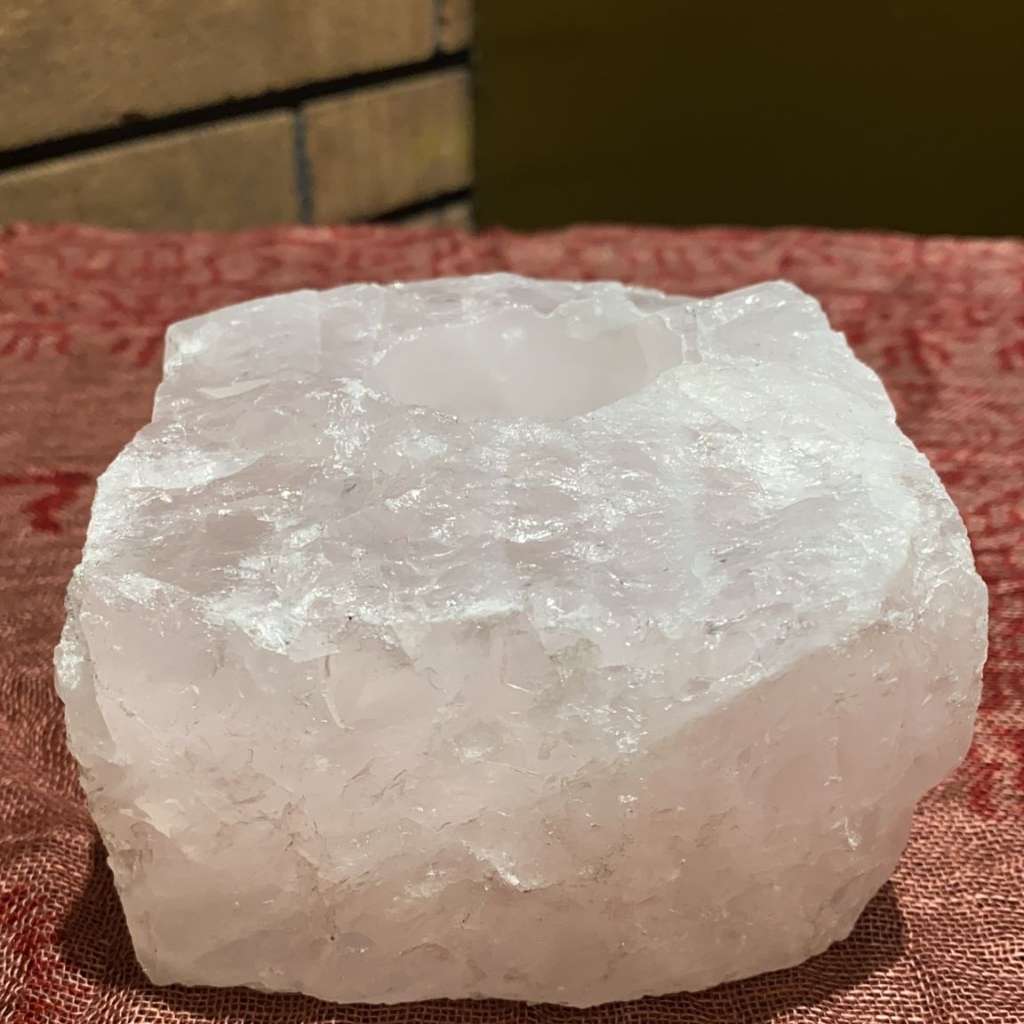 Multicolor Rose Quartz Candle Holder for wholesale on Faire1