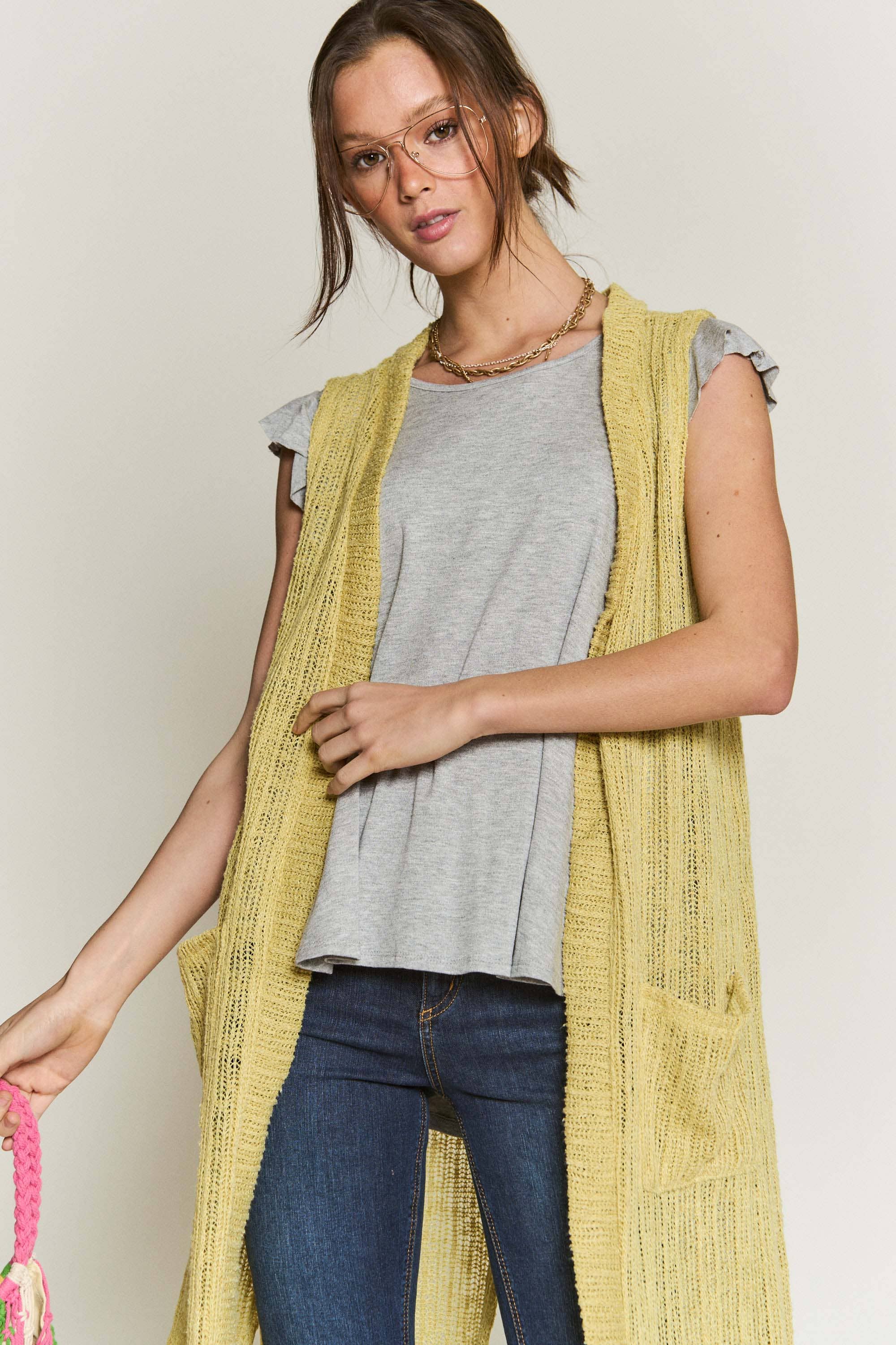 JADE BY JANE - Wholesale Cardigan - Dames - PLUS SIZE Gebreid sweatervest zonder mouwen11