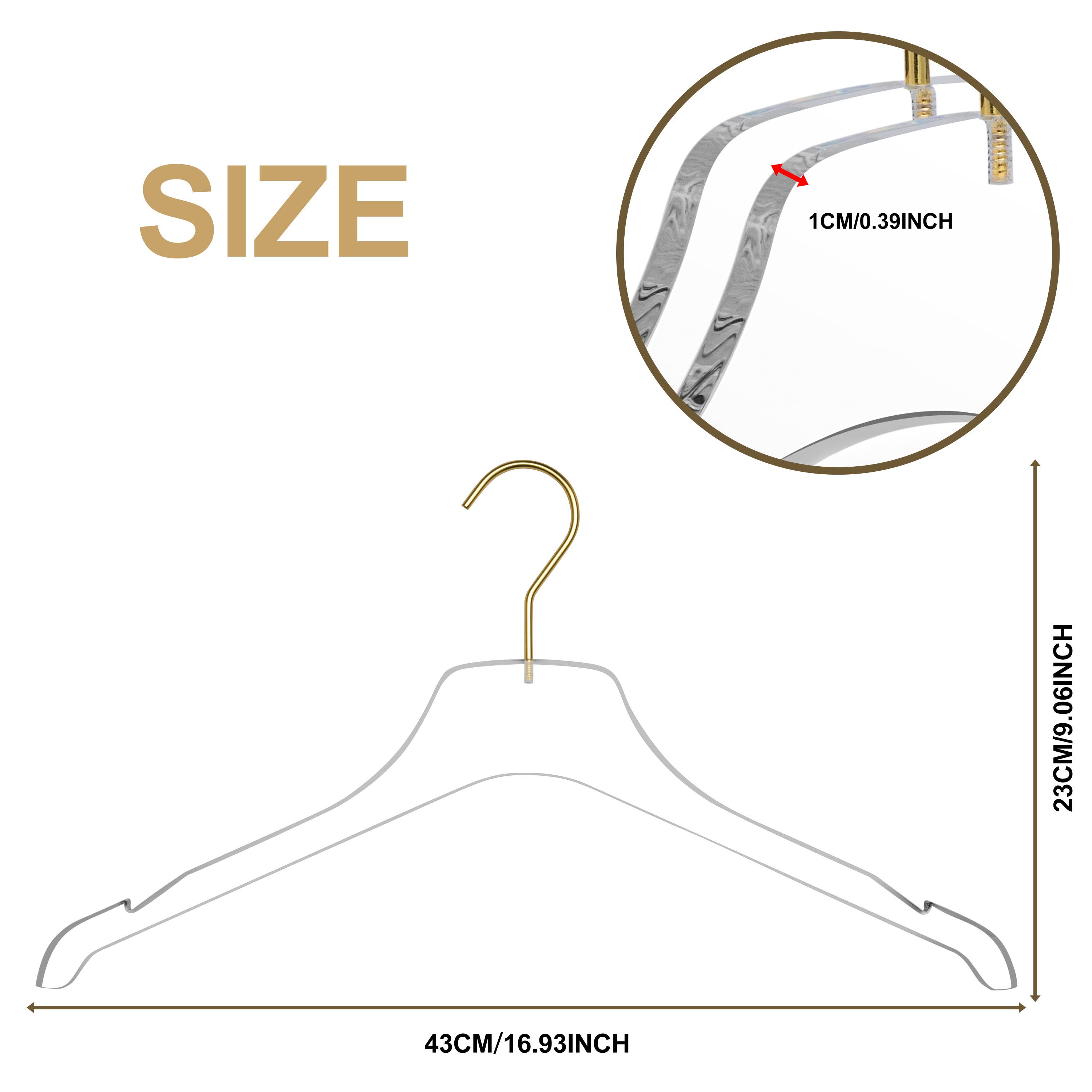 Quality Hangers - Wholesale Clothes Hangers - 8010 - 17" Acrylic Lucite Shirt Coat Suit Hanger, 904