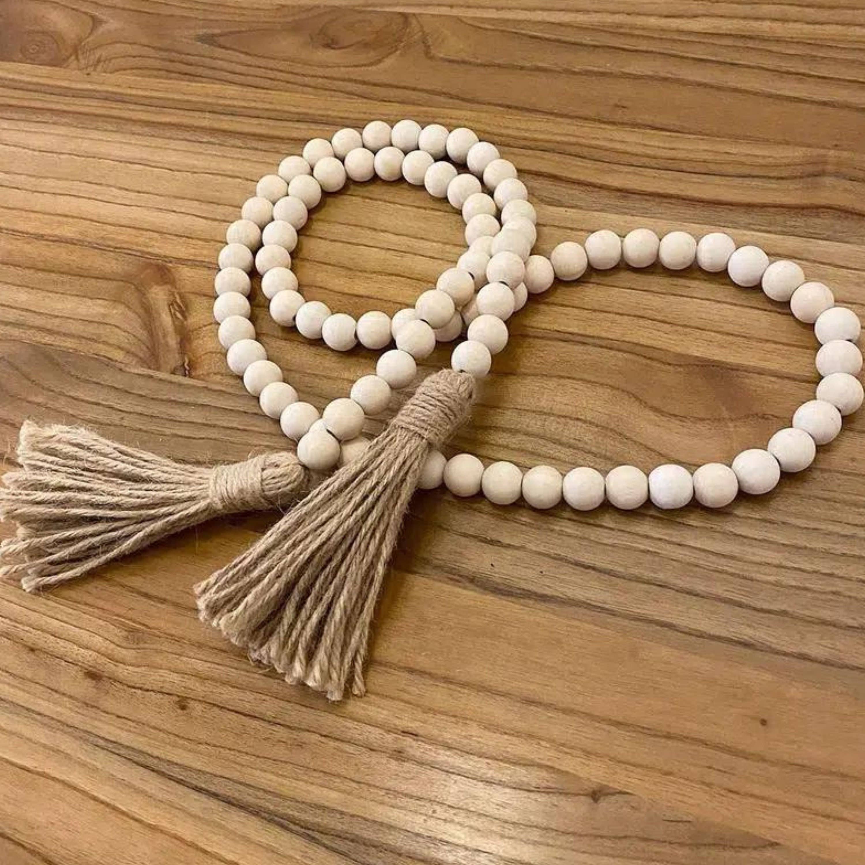 Magnifique Hearts - Wholesale Bunting/Garland - Decorative Farmhouse Wooden Bead Garland, Natural Garland4