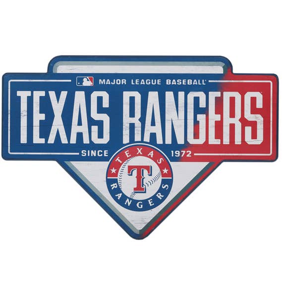 Texas Rangers Black And White Block Wall Decor for wholesale by Open Road Brands, LLC