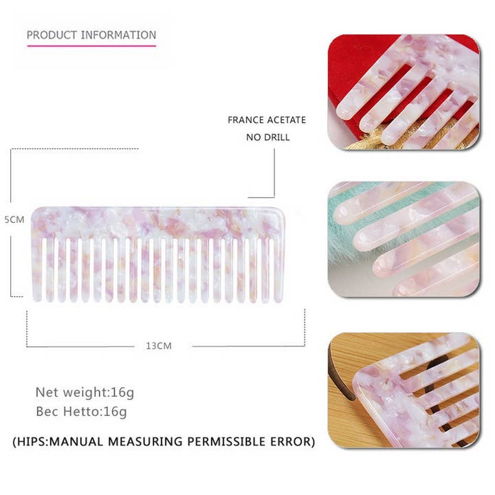 ACCITY - Wholesale Hair Brush/Comb - TORTOISESHELL ACETATE COMB HAIR ACCESSORY_CWAHA41774