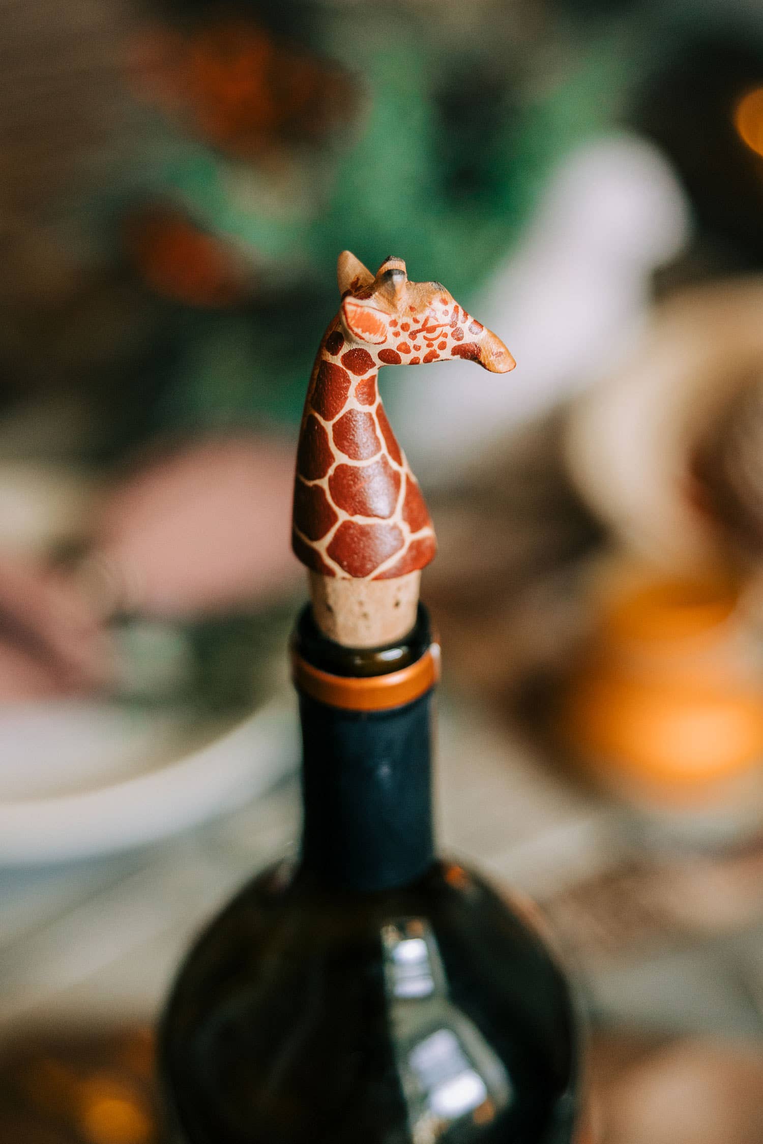 Ten Thousand Villages - Wholesale Wine Stopper - Bottle Topper Giraffe *2