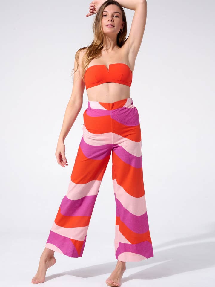 Mondello pink pants for wholesale by APNEE