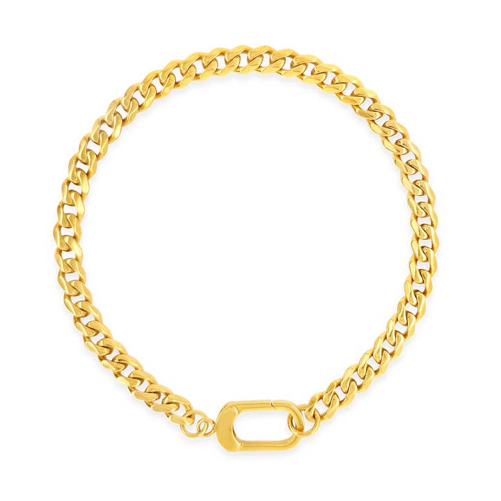 Mi Tesoro - Nautiskt lås Kedjearmband Guld för wholesale av Mi Tesoro Jewelry, by Dune Jewelry & Co.