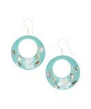 Moda Designs – Großhandel Ohrhänger – Ohrhänger mit Blumenmuster in Blau- und Silbertönen2