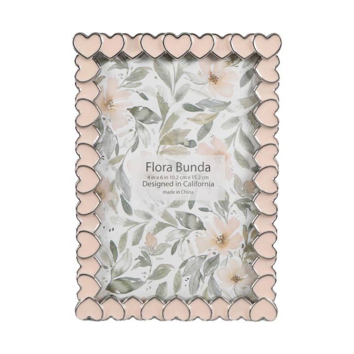 4x6 Rosa Herz Zinklegierung Rahmen für den Großhandel von Flora Bunda Inc
