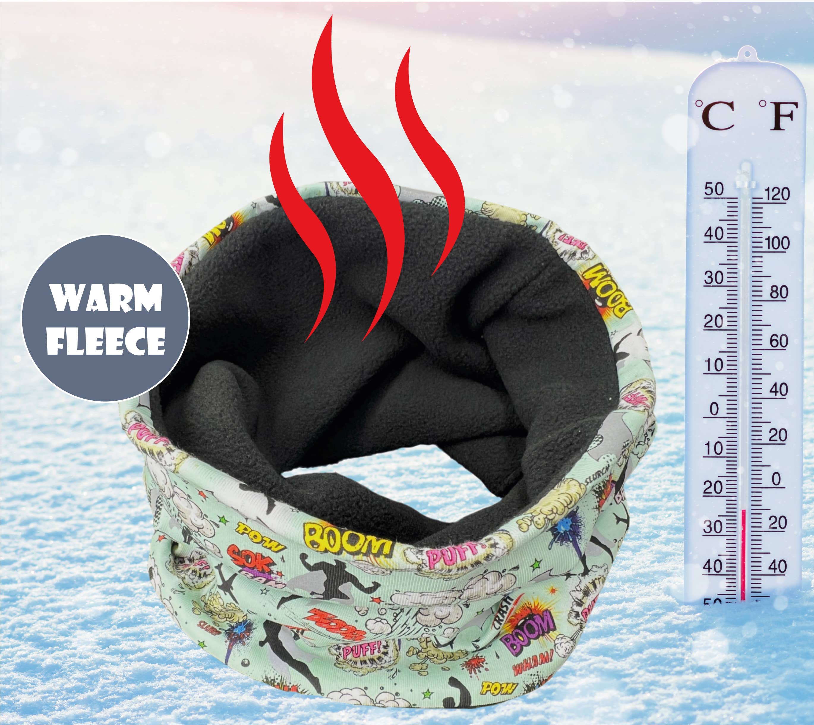 HECKBO – Engroshandel Beanie - Børn – 360° Reflektor Beanie & Loop – Superhelt - Fleece indeni4