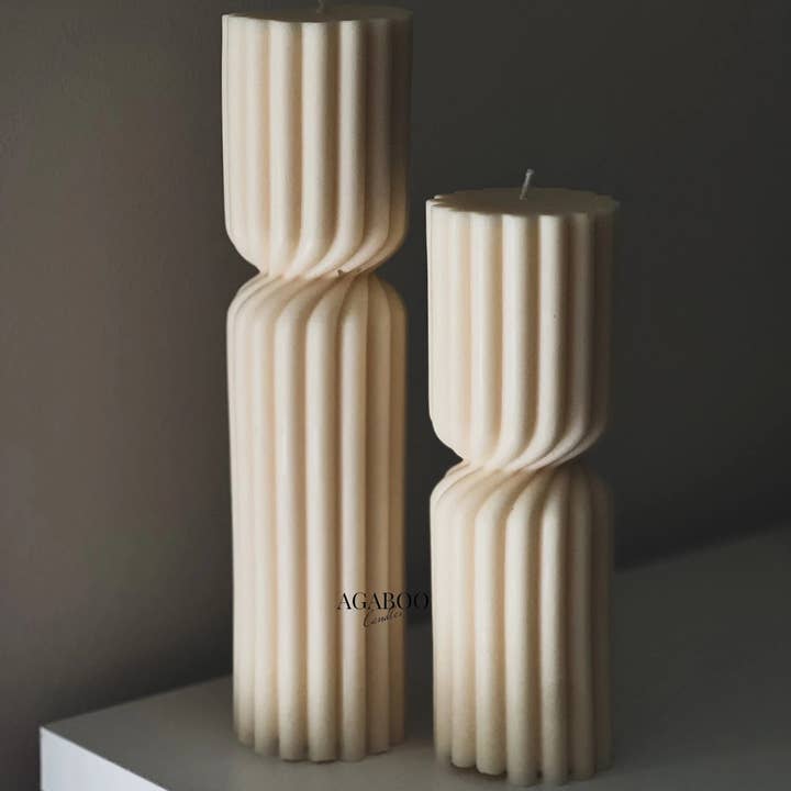 Agaboo Candle - Wholesale Pillar candle - Huge Twisted Ribbed Pillar Candle2