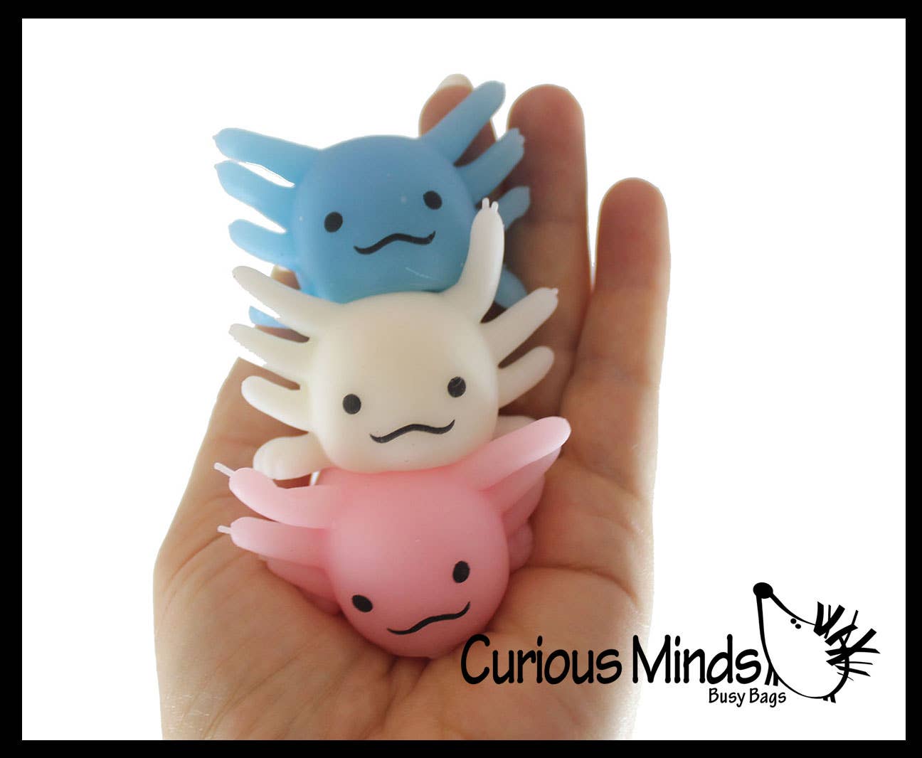 Curious Minds Toys - Wholesale Squishy Toy - Kids & Baby - 1 Axolotl Large Mochi - Cute Animal Gummy Mochi Fidget Squis3