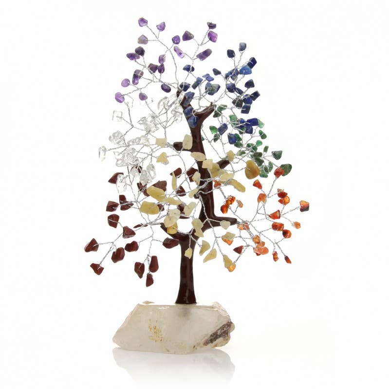 UniArt - Wholesale Ornament - Tree with chakra stones and quartz base0
