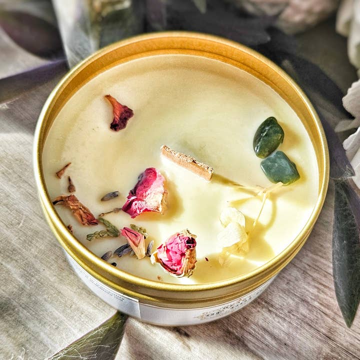 Bougie de soja hippie ~ Patchouli, cyprès et bergamote pour la vente par Heart of Gold Apothecary