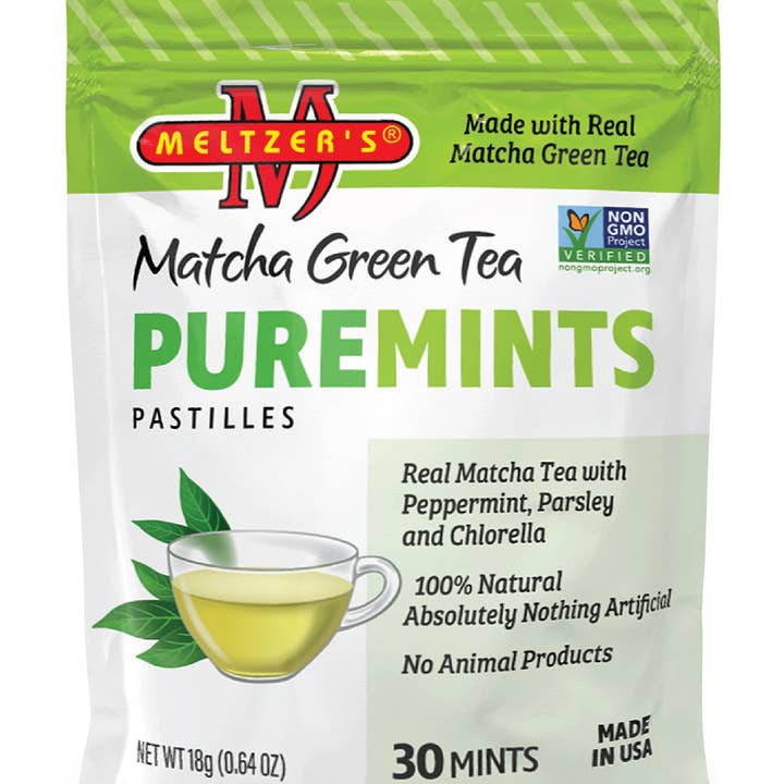 Meltzer's Puremints - Wholesale Mints - Meltzer's Puremints Matcha Tea Pastilles 30 mints pouch