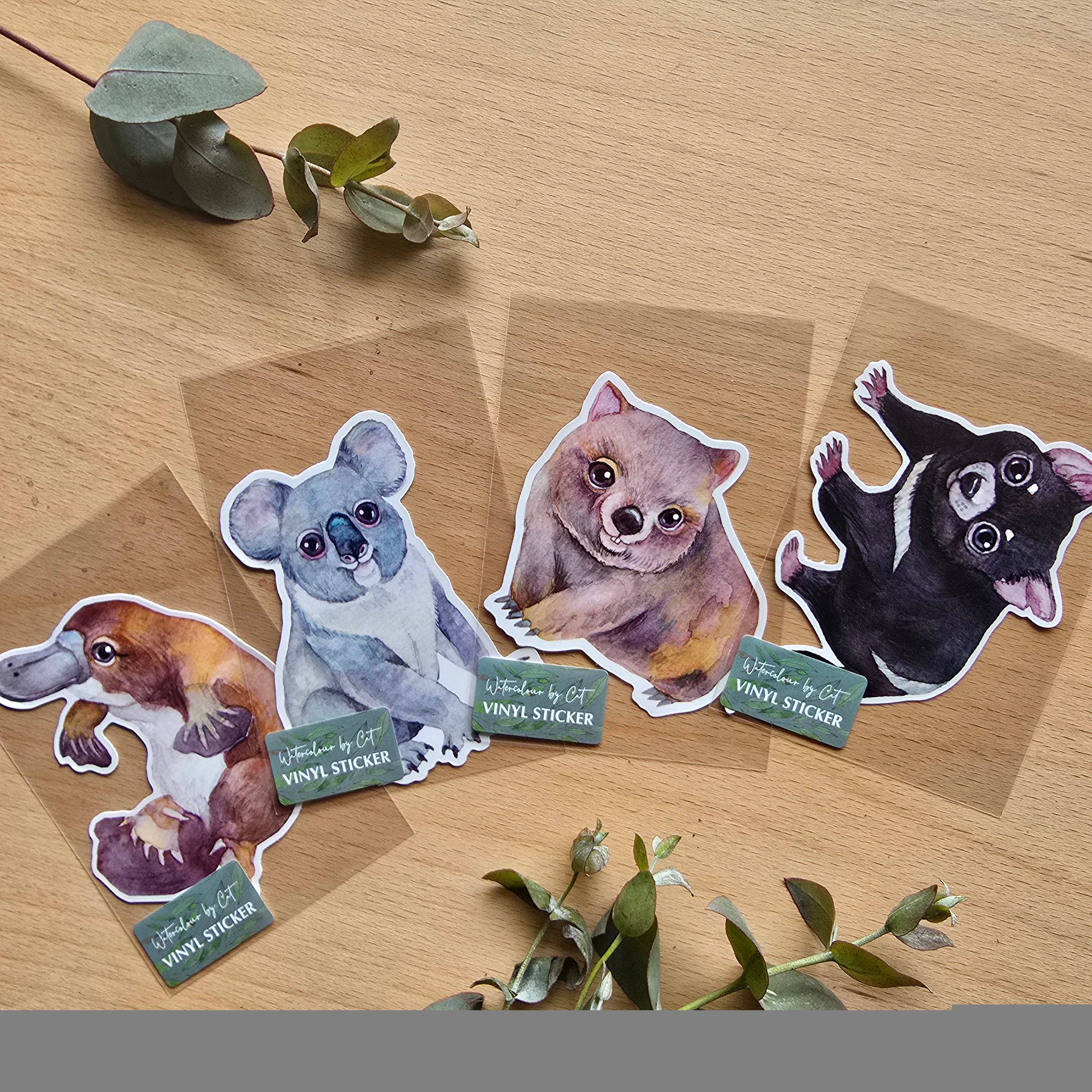 Watercolour By Cat - Wholesale Sticker - Large Australian Animal Vinyl Sticker13