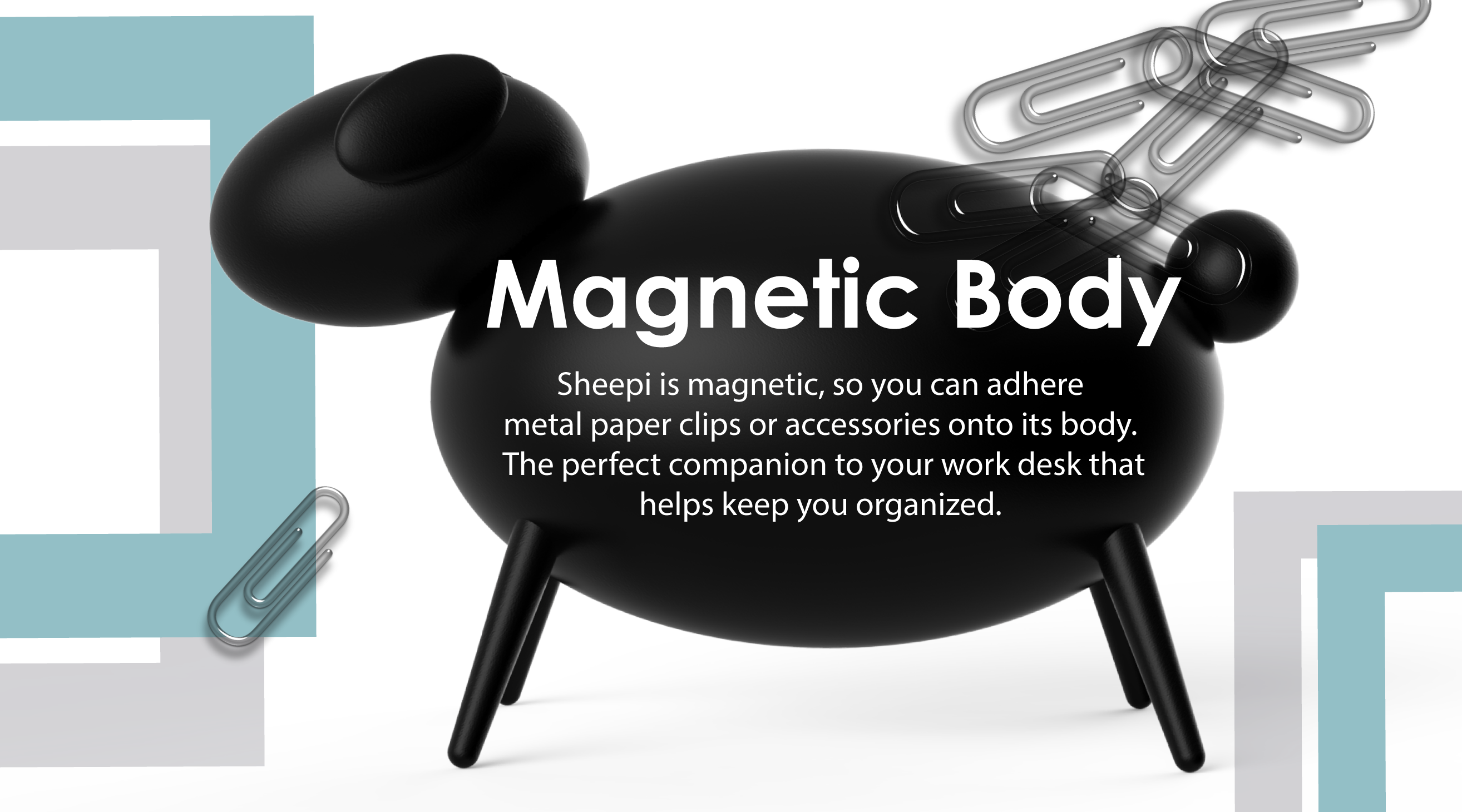 Allocacoc DesignNest - Venta al por mayor Clips - Soporte magnético Sheepi para sujetapapeles8