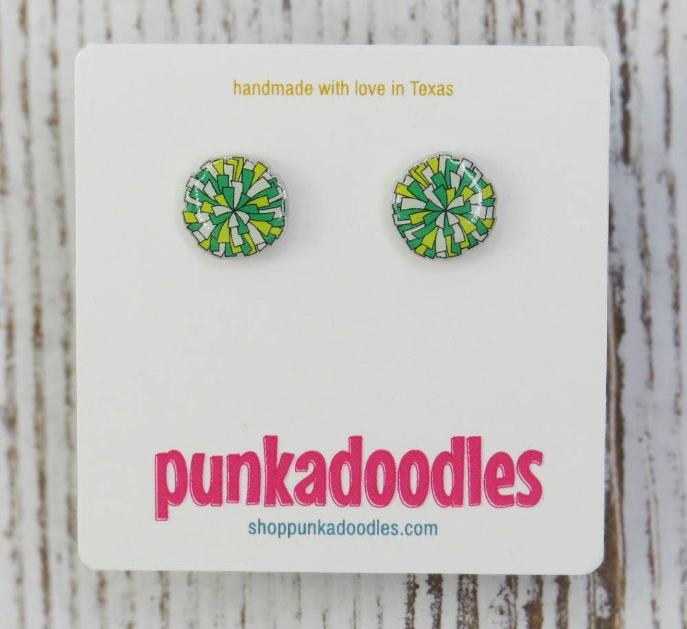 Punkadoodles.co - Wholesale Stud/Post Earrings - 3 Color Pom Pom Earrings // Customize Colors1