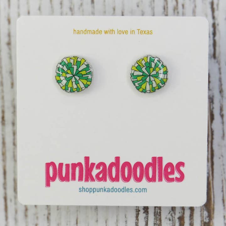 Punkadoodles.co - Wholesale Stud/Post Earrings - 3 Color Pom Pom Earrings // Customize Colors1