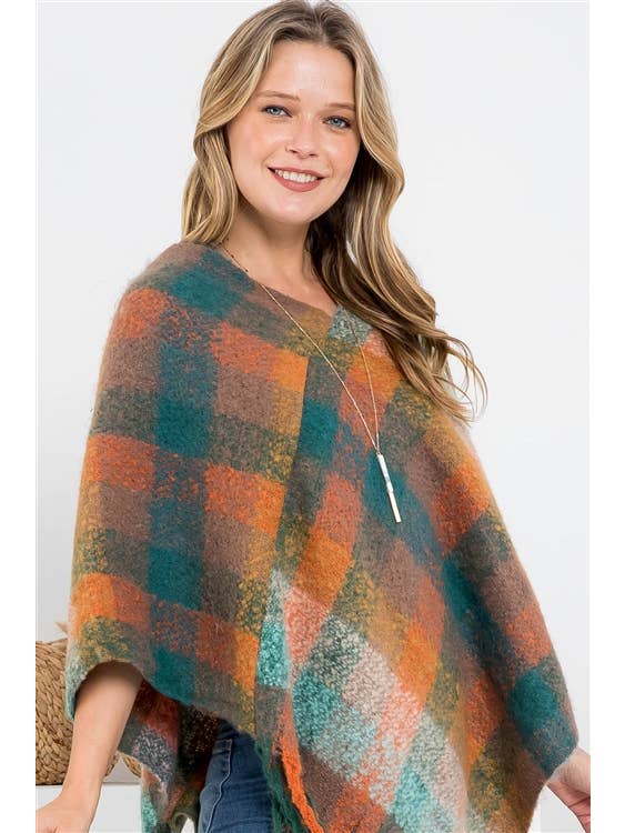 MYS Wholesale Inc - Wholesale Poncho - Women's - Winter Warmth Plaid Fringe Poncho3