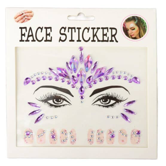 Western Fashion - Wholesale Body Glitter/Shimmer - Purple face gem0