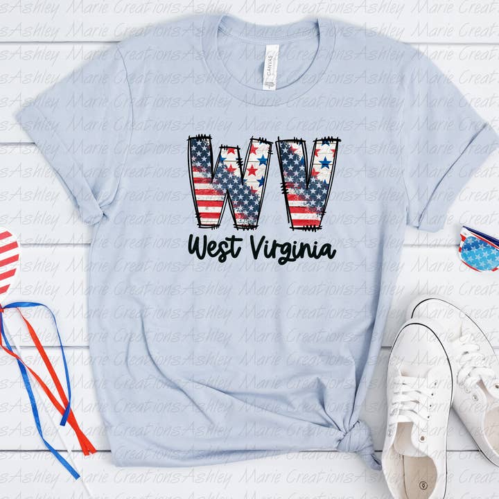 WV, West Virgina for engroshandel hos Ashley Marie Creations