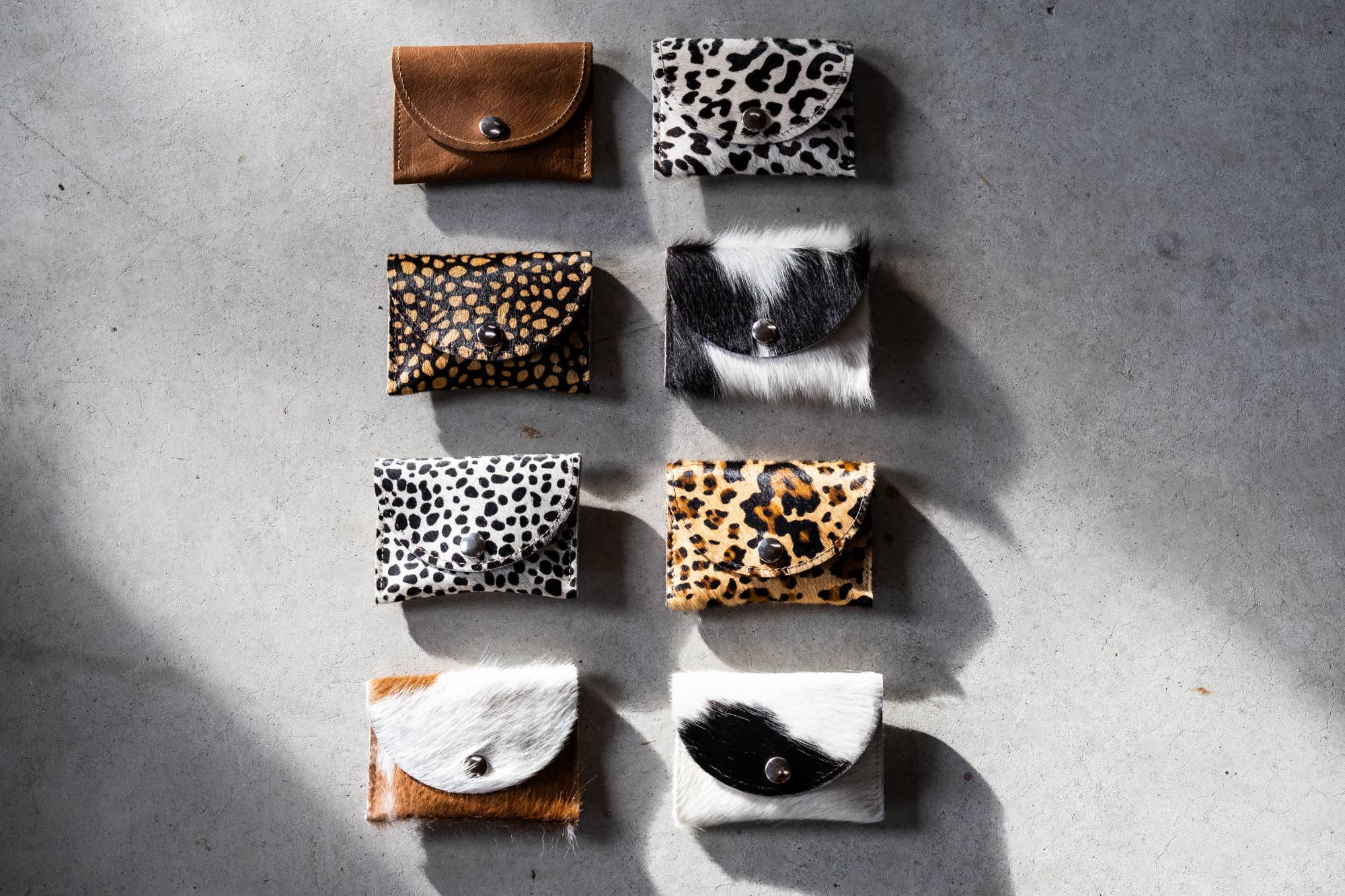 Van Buren - Vente Pochette – femme - Portefeuille en cuir de vachette à bouton-pression | 11 variantes10