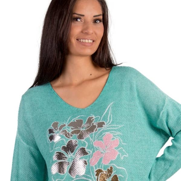 Emma Fiori Sweater for wholesale by Gigi Moda
